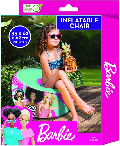 Opblaasbare stoel Barbie - kinderstoel multicolor roze blauw