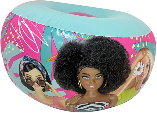 Opblaasbare stoel Barbie - kinderstoel multicolor roze blauw-3