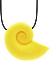 ARK Therapeutic kauwketting schelp geel sensorisch speelgoed Schelpvormige kauwketting die dikker wordt naar buiten toe, voor uiteenlopende kauwbehoeften.