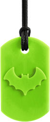 ARK Therapeutic kauwsieraad ketting Bat Bite lime groen XT medium Kauwketting met vleermuismotief voor stevige kauwers die sensorische steun zoeken.