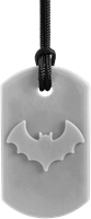 ARK Therapeutic collier à mâcher Bat Bite gris jouet sensoriel Kauwketting met vleermuismotief voor stevige kauwers die sensorische steun zoeken.