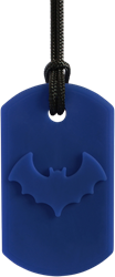 ARK Therapeutic kauwsieraad ketting Bat Bite donkerblauw sensorisch speelgoed Kauwketting met vleermuismotief voor stevige kauwers die sensorische steun zoeken.