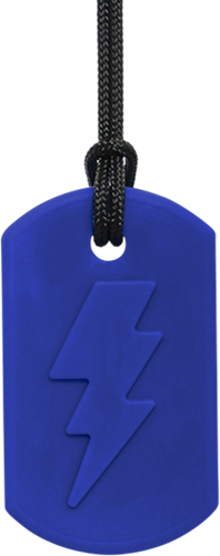ARK Therapeutic kauwketting speelgoed Bolt Bite bliksemschicht blauw Kauwketting met bliksemschichtmotief, geschikt om met de voortanden op te kauwen.