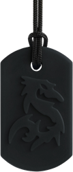 ARK Therapeutic kauwketting draak zwart XT medium sensorisch speelgoed Kauwketting met verhoogd drakenmotief, geschikt voor stevigere voortandenkauwers.