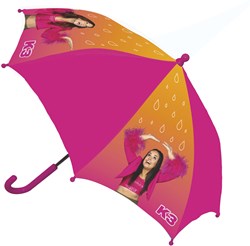 K3 paraplu fuchsia - kinderparaplu met vrolijke K3 print