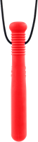 ARK Therapeutic collier jouet à mâcher rouge pour enfants Lange, gladde kauwketting in honkbalknuppelvorm, geschikt voor stevige kauwers.