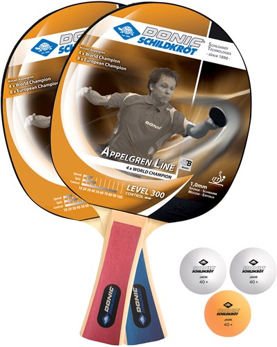 Tafeltennis set Appelgren 300 met batjes en ballen voor kinderen