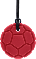 ARK Therapeutic kauwsieraad voetbal rood XT - bijtketting voor kinderen Brede, ronde kauwketting in voetbalvorm voor stevige kauwers.