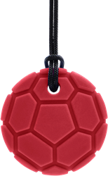 ARK Therapeutic kauwsieraad voetbal rood XT - bijtketting voor kinderen Brede, ronde kauwketting in voetbalvorm voor stevige kauwers.