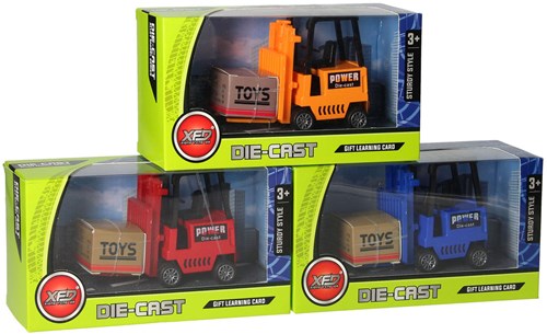 Die-cast heftruck speelgoed geel met metaal en kunststof