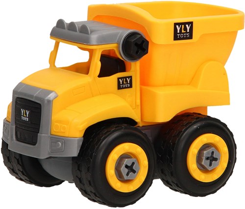 Lobbes véhicule de chantier jouet voiture dans une mallette jaune pratique-3