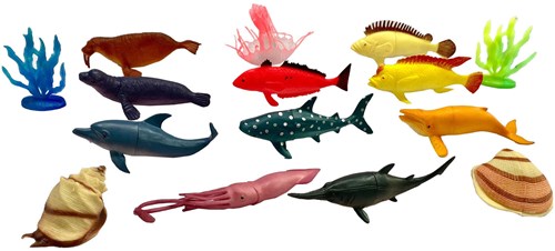 Animaux marins figurines de jeu - 11 pièces jouets animaux océan