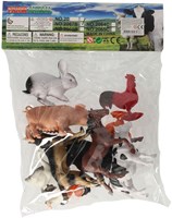 Coffret animaux de la ferme jouet éducatif plastique 10 pièces multicolore-3