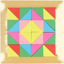 Lobbes houten puzzel speelgoed Tangram driehoeken multi kleuren