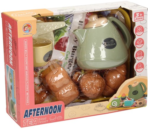 Plateau aliments factices thé et petits pains set de jeu pour enfants