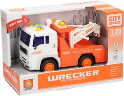 Camion de remorquage jouet dépanneuse avec lumière et son blanc orange