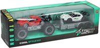 Albatros Hengelsport frictieauto speelgoed set - 3 voertuigen rood zwart