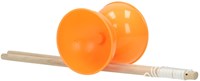 Lobbes diabolo jouet orange plastique avec baguettes en bois