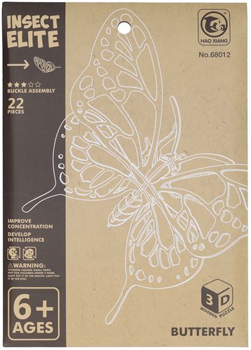 Lobbes kit de construction en bois papillon puzzle 3D jouet créatif-3