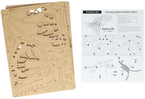 Lobbes kit de construction en bois papillon puzzle 3D jouet créatif