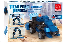Lobbes bouwset transformeerbare robot Titan blauw 71-delig speelgoed