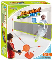 Camping sportnet groot speelset voor kinderen met rackets