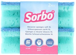 Sorbo éponge de nettoyage XL anti-rayures 2 pièces bleu éponge
