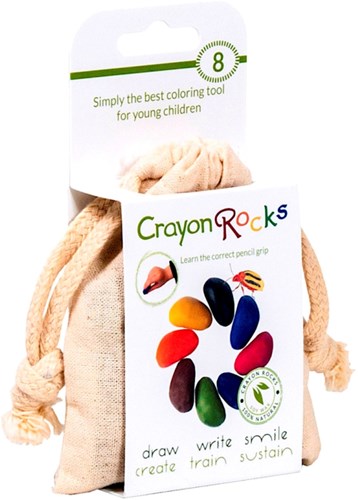 Crayon Rocks crayons de cire dans pochette coton - 8 couleurs créatif-2