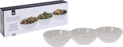 Excellent Houseware snackschaal porselein 3-vaks 24x8x3cm serveerschaal