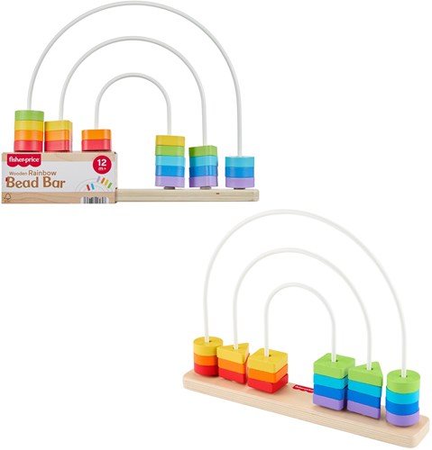 Fisher-Price houten telraam regenboog educatief speelgoed