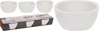 Excellent Houseware porseleinen snackschaalset wit 3-delig serveerschaal