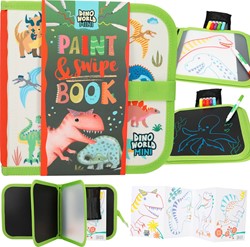 Depesche Dino World livre de coloriage - livre interactif peinture et balayage dinosaures