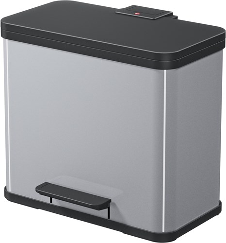 Hailo poubelle à pédale tri des déchets duo plus 26 litres argent cuisine-2