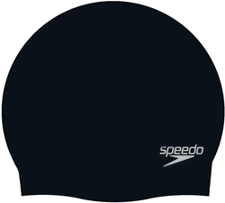 Speedo Natation Bonnet en Silicone Noir Junior - Ajustement Confortable