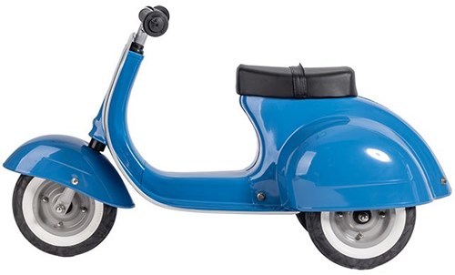 Ambosstoys draisienne scooter bleu - jouet porteur en métal pour enfants