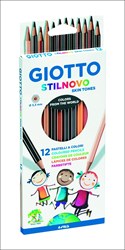 Giotto kleurpotloden - Stilnovo skin tones set van 12 in hangetui