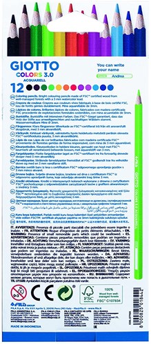 Giotto aquarel kleurpotloden set 12 stuks hangbare doos creatief-3