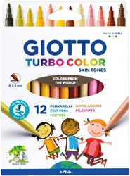 Giotto Giotto Turbo Colour Skin Tones - Boîte suspendue 12 marqueurs