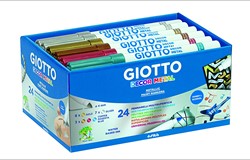 Giotto Schoolpack 24 stylos à fibres optiques Giotto Decor Metal - Couleurs métalliques (8 X Or, 7 X Argent, 3 X Magenta, 3 X Bronze, 3 X Bleu)