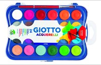 Giotto boîte de peinture aquarelle 24 couleurs 30mm avec pinceau enfant