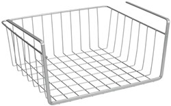 Metaltex draadkorf opbergmand 30 cm grijs - stevige metalen plankmand