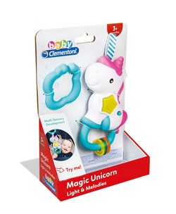 Clementoni Baby eenhoorn rammelaar met licht en muziek - unicorn speelgoed