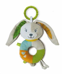 Clementoni Baby pluche rammelaar konijn - zachte babyspeelgoed rammelaar