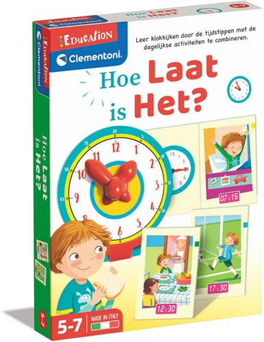 Clementoni jeu éducatif apprendre à lire l'heure - digital et analogique - set de puzzle