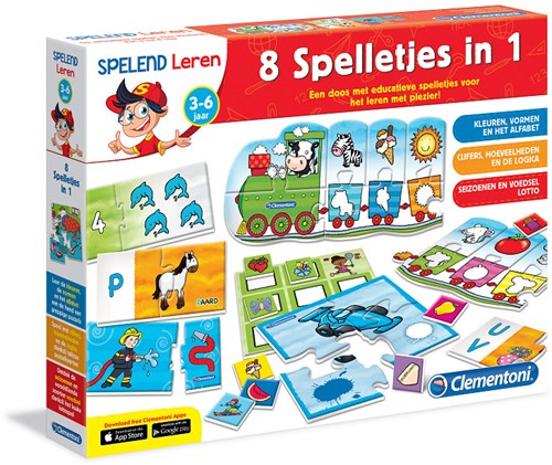 Clementoni Leerspel 8 Spelletjes in 1