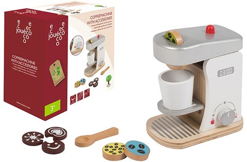Jouéco houten koffiezetapparaat speelgoed met accessoires FSC duurzaam