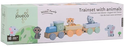 Jouéco houten treinset Wildies Family met dieren - duurzaam speelgoed-3
