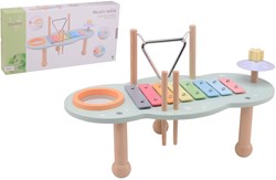 Jouéco table de musique en bois jouet - table de musique colorée