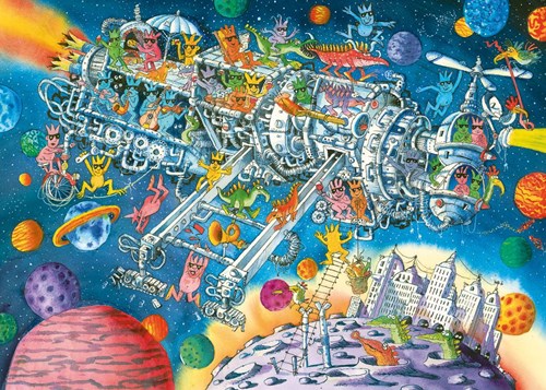 Heye puzzel Aliens Welcome! 1000 stukjes cartoon puzzel poster