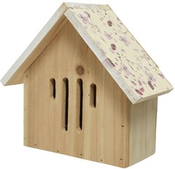 Decoris insectenhuis grenen licht roze 20cm tuin decoratie